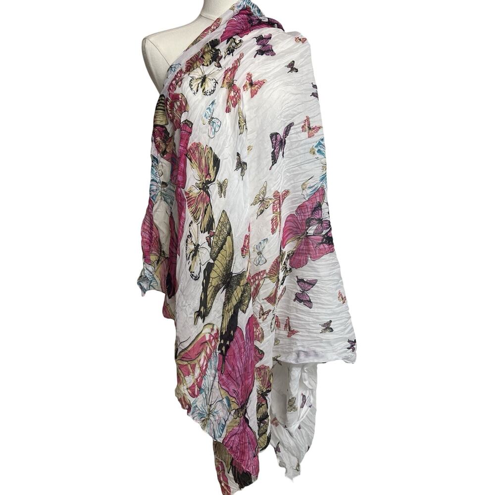 Womens‎ Butterfly Scarf Feminine Pink Fairy Lightweight